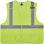 Ergodyne 8217BA Breakaway Hi-Vis Class 2 Safety Vest, Small/Medium, Lime, Hook & Loop Closure, Machine Washable, Breathable, Durable, Reflective Strip, Interior Pocket, Pen Slot, 1 Each