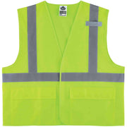 Ergodyne 8220HL Type R Class 2 Standard Mesh Vest, 2XL/3XL, Hook & Loop Closure, Lime, Mesh Polyester, Pocket, Mic Tab, Reflective, 1 Each