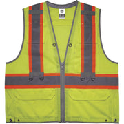 Ergodyne 8231TV Hi-Vis Tool Tethering Safety Vest, Type R Class 2, 2XL/3XL, Lime, Chest Pocket, Retractable Pocket, includes 2 Coil Lanyards and 1 Retractable Lanyard, 1 Each