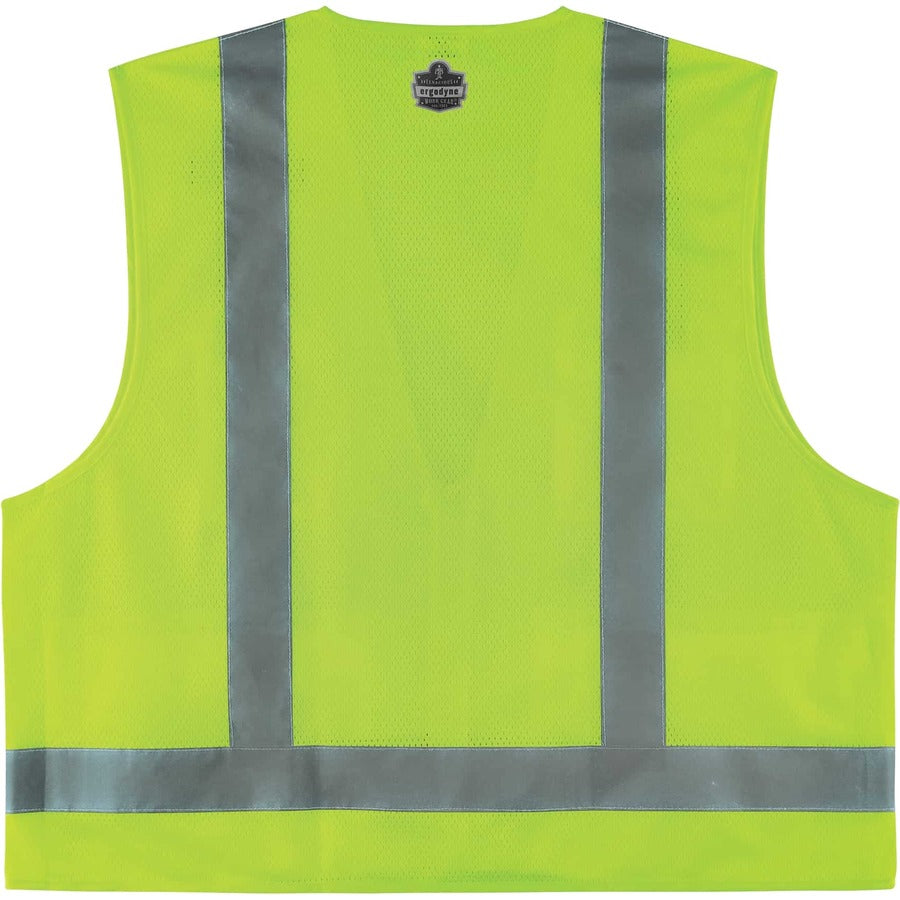 Ergodyne 8249Z Type R Class 2 Economy Surveyors Vest, Small/Medium, Lime, Zipper Closure, Polyester, Reflective, High Visibility, Breathable, Lightweight, 1 Each