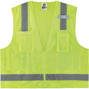 Ergodyne 8249Z Type R Class 2 Economy Surveyors Vest, Small/Medium, Lime, Zipper Closure, Polyester, Reflective, High Visibility, Breathable, Lightweight, 1 Each