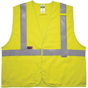 Ergodyne 8261FRHL Hi-Vis FR Safety Vest, Class 2, Dual Compliant, Large/Extra Large, Hook & Loop Closure, Modacrylic, Lime, Reflective, Breathable, Machine Washable, Interior Pocket, Pen Slot, Badge Holder, 1 Each
