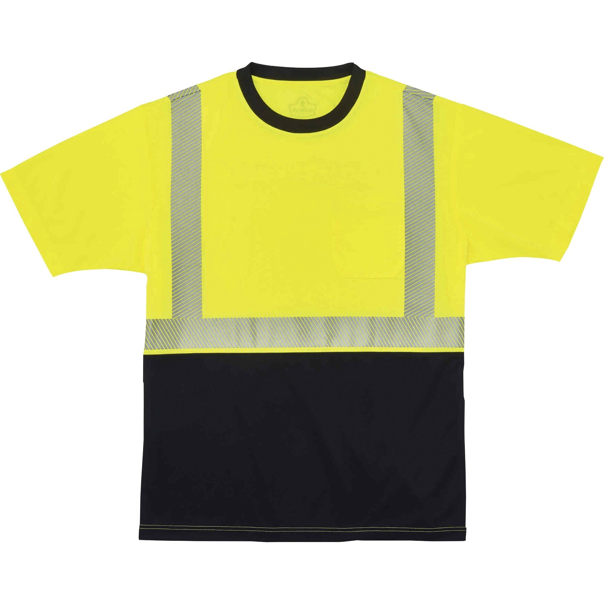 Ergodyne 8280BK Type R Class 2 Front Performance T-Shirt, 4XL, Polyester, Lime/Black, 1 Each