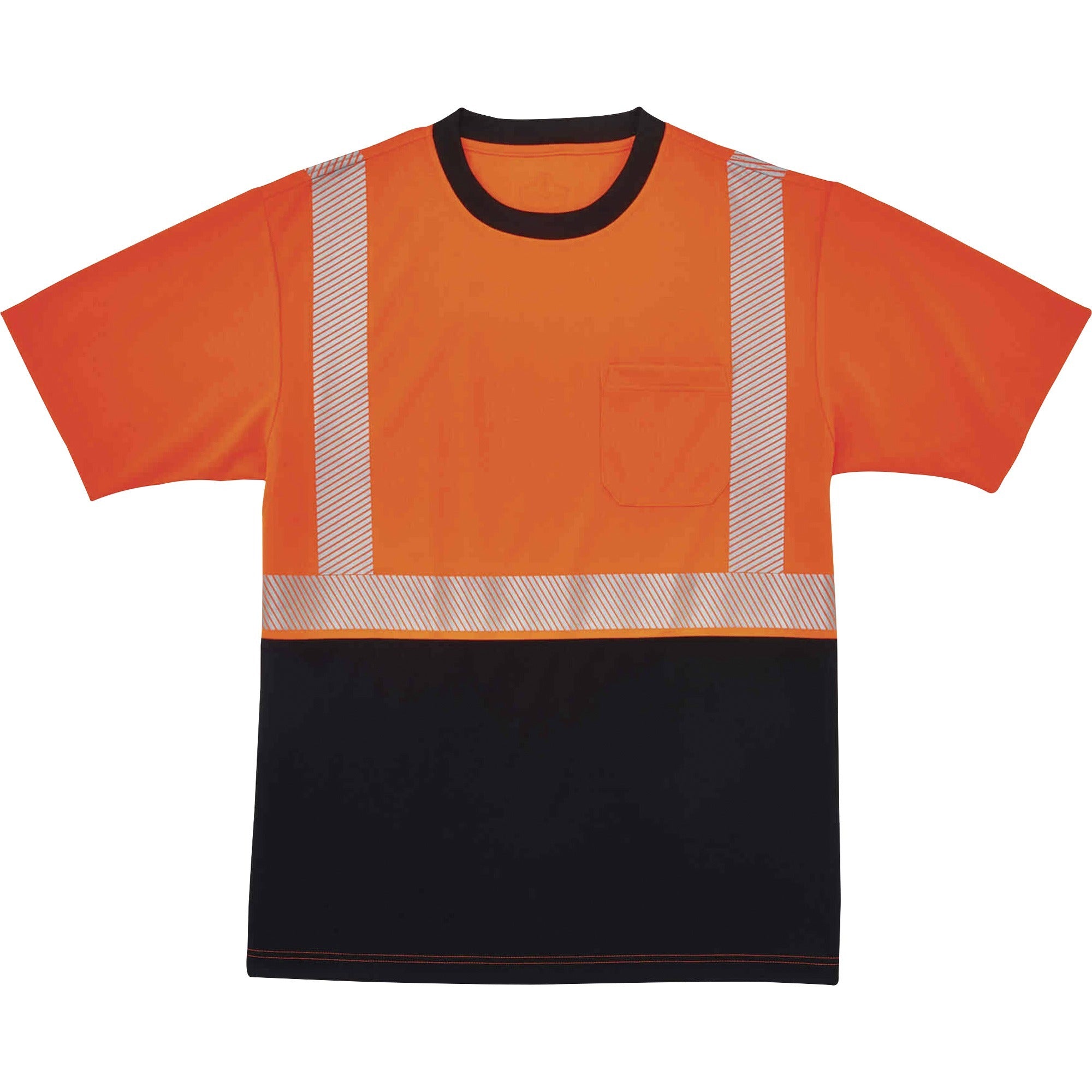Ergodyne 8280BK Type R Class 2 Front Performance T-Shirt, Small, Polyester, Orange/Black, 1 Each