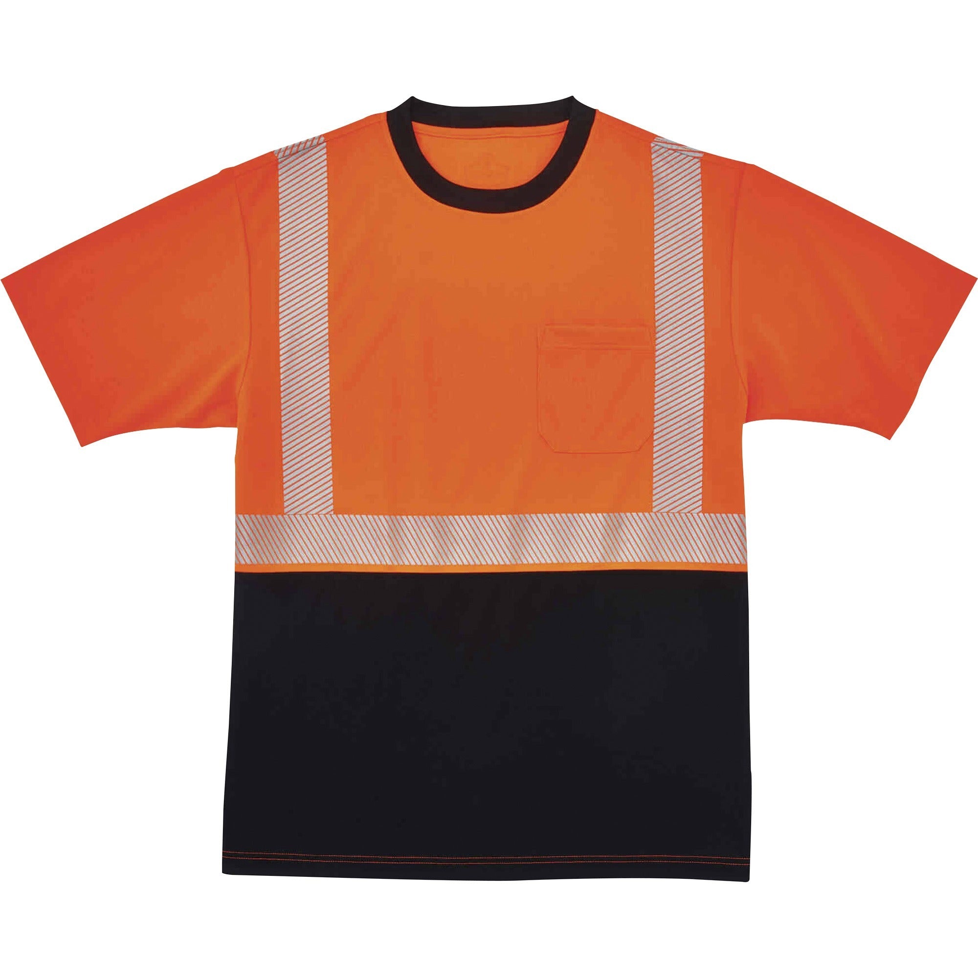 Ergodyne 8280BK Type R Class 2 Front Performance T-Shirt, Large, Polyester, Orange/Black, 1 Each
