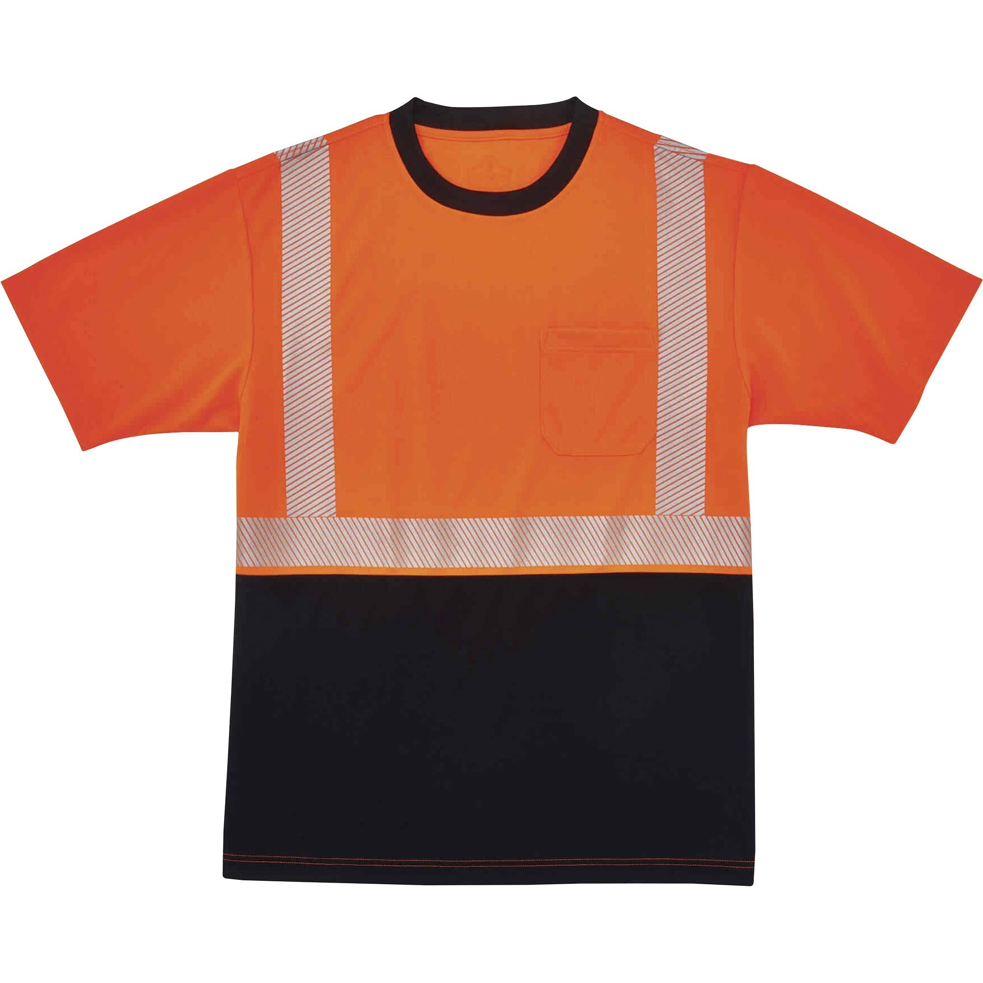 Ergodyne 8280BK Type R Class 2 Front Performance T-Shirt, 3XL, Polyester, Orange/Black, 1 Each