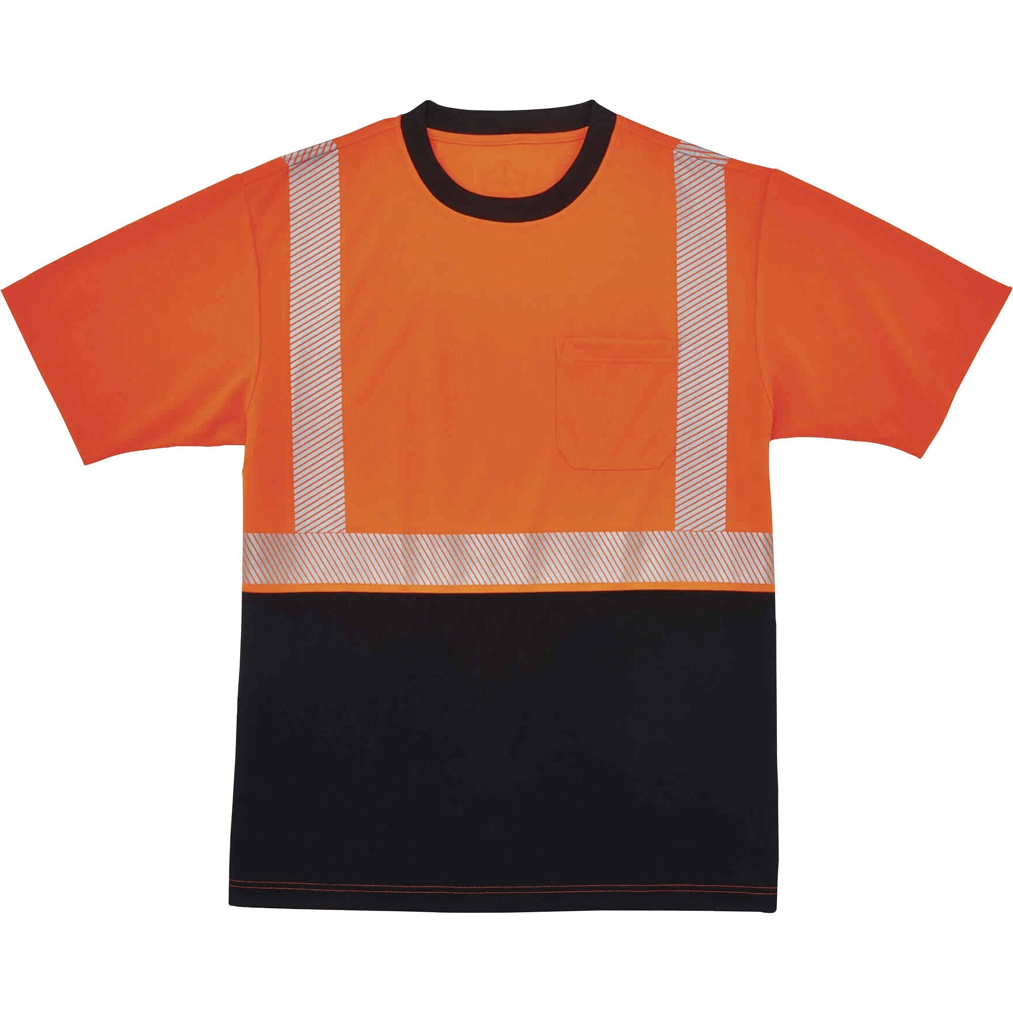 Ergodyne 8280BK Type R Class 2 Front Performance T-Shirt, 4XL, Polyester, Orange/Black, 1 Each