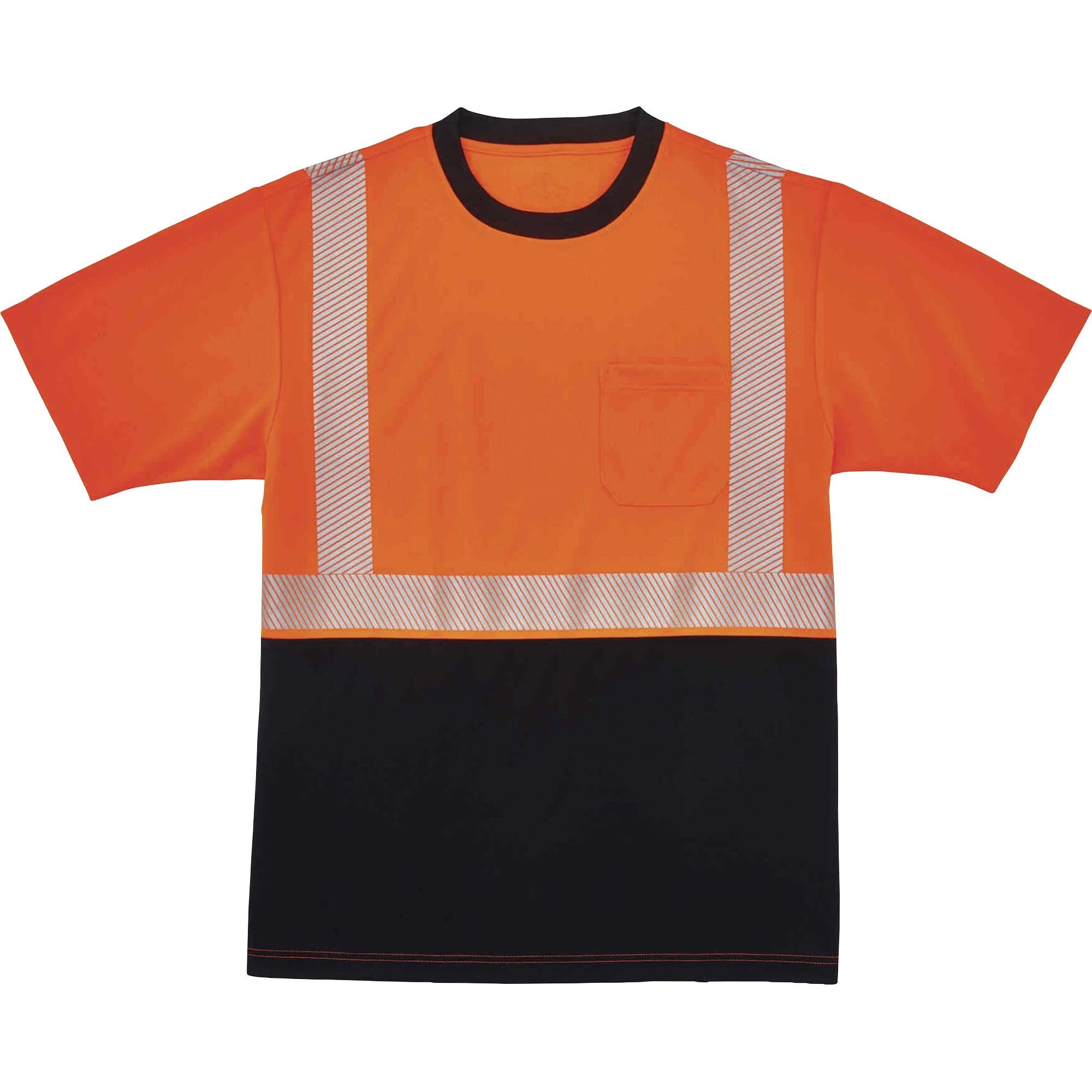 Ergodyne 8280BK Type R Class 2 Front Performance T-Shirt, 5XL, Polyester, Orange/Black, 1 Each