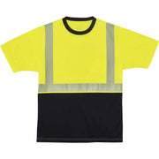Ergodyne 8280BK Type R Class 2 Front Performance T-Shirt, Small, Polyester, Lime/Black, 1 Each