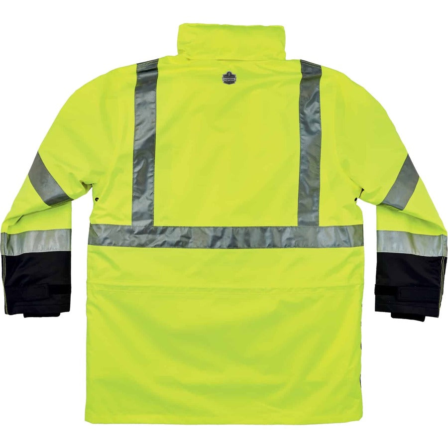 Ergodyne 8388 Type R Class 3/2 Thermal Jacket Kit, Small, Lime, 300D Oxford Polyester, Thinsulate, Zipper Closure, Reflective, Weather Proof, Inset Hood, Multiple Pockets, Drawstring, Badge Holder, 1 Each