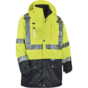 Ergodyne 8388 Type R Class 3/2 Thermal Jacket Kit, 4-Xtra Large, Lime, Polyurethane/300D Oxford Polyester/Thinsulate, Zipper Closure, Reflective, Breathable, Weather Proof, Multiple Pockets, Inset Hood, 1 Each