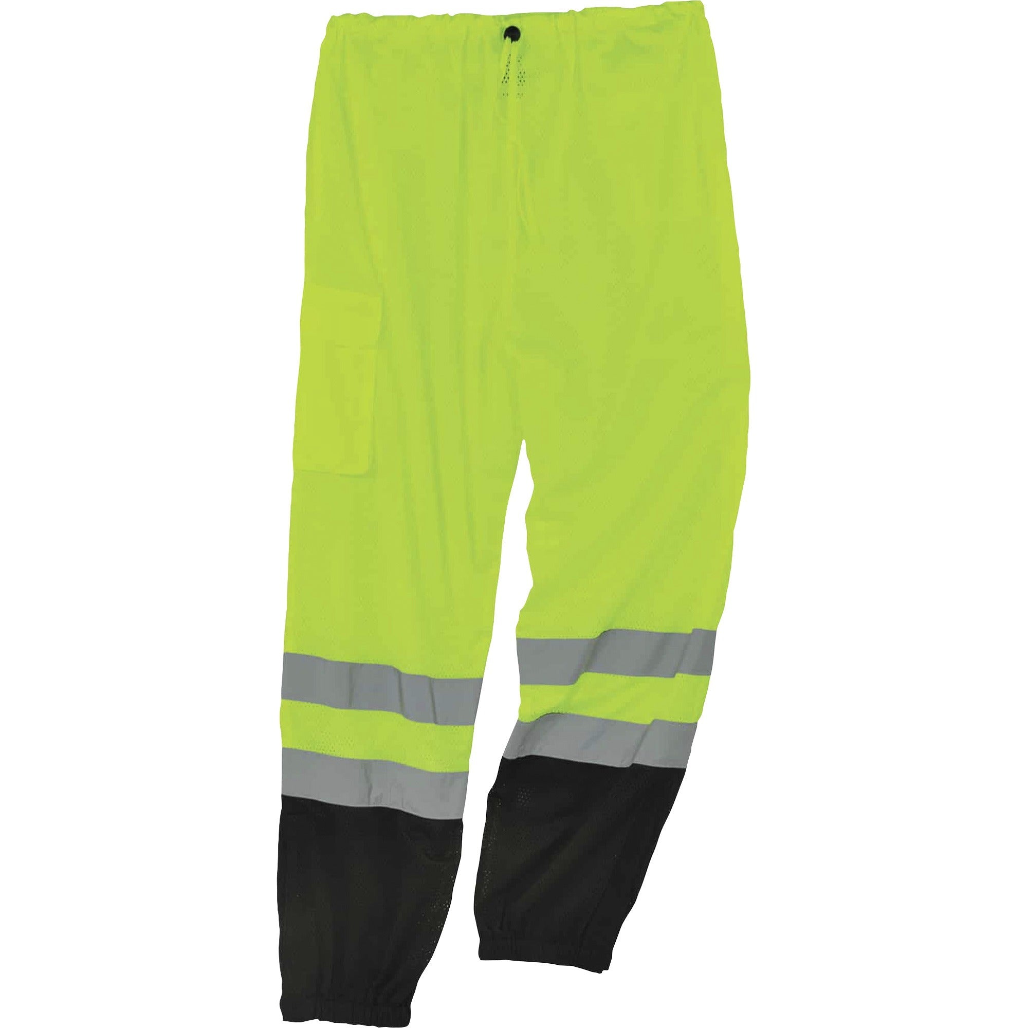 Ergodyne 8910BK Class E Bottom Hi-Vis Pants, Small/Medium, Lime/Black, Polyester Mesh, 1 Each