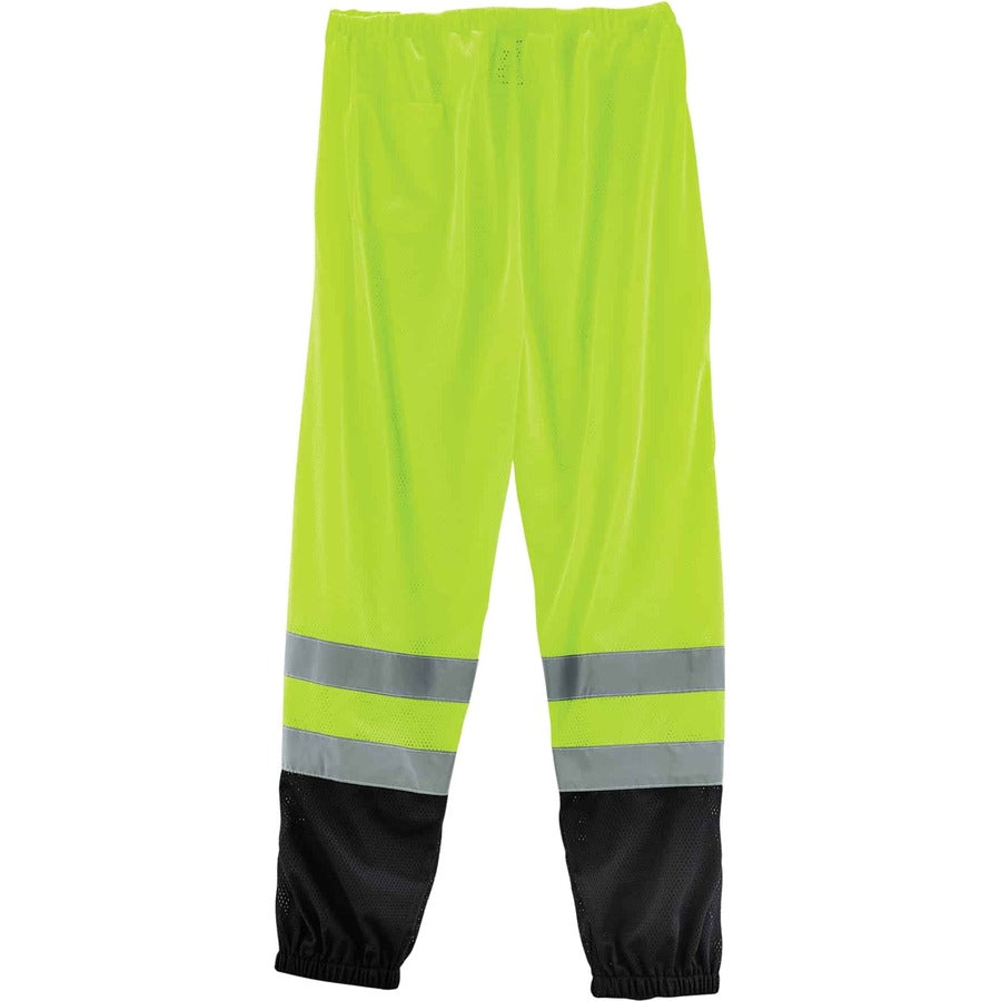 Ergodyne 8910BK Class E Bottom Hi-Vis Pants, 2-3XL, Lime/Black, Polyester Mesh, 1 Each