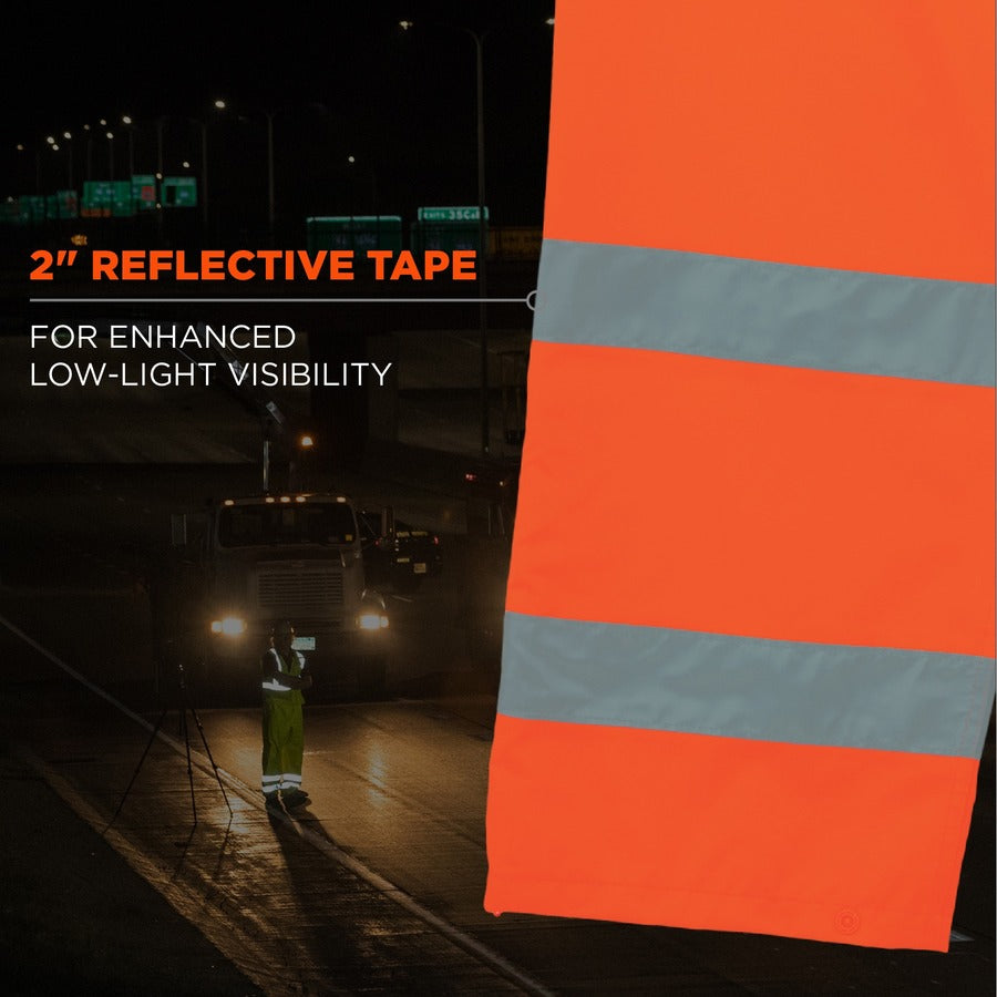 Ergodyne 8915 Class E Rain Pants, Small, Orange, Polyurethane/300D Oxford Polyester/Polyester Mesh, 1 Each