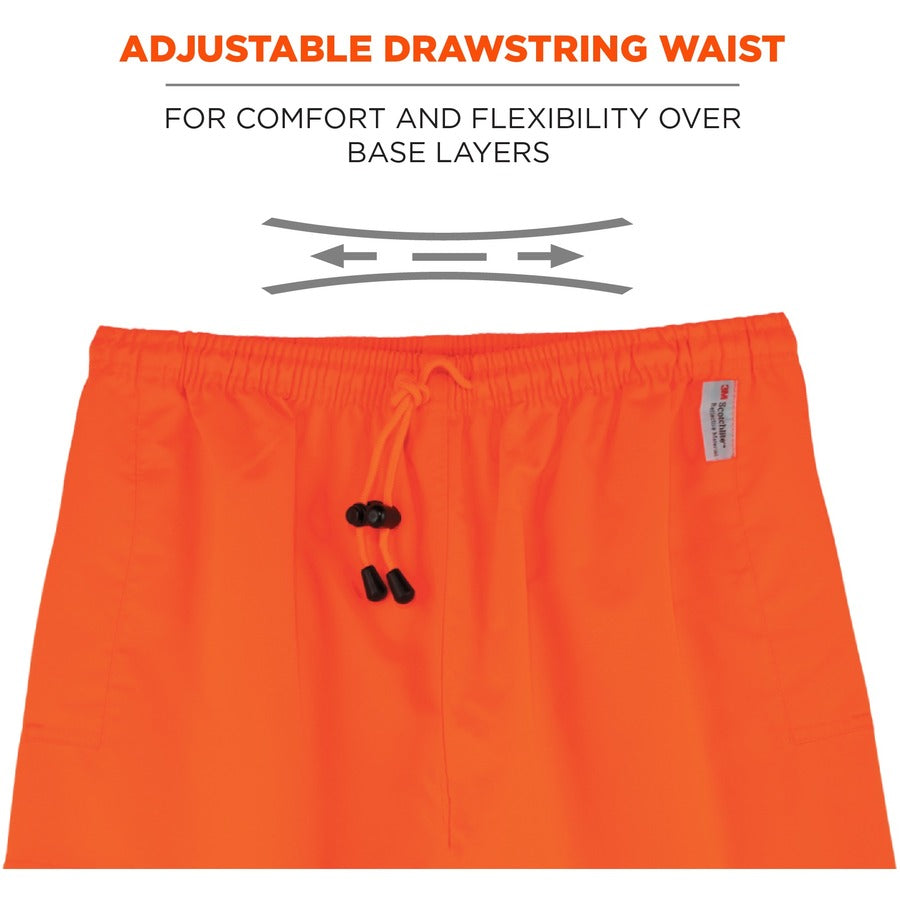 Ergodyne 8915 Class E Rain Pants, Small, Orange, Polyurethane/300D Oxford Polyester/Polyester Mesh, 1 Each