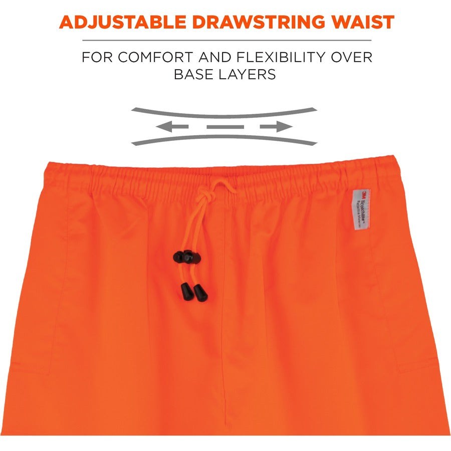 Ergodyne GloWear 8915 Class E Hi-Vis Rain Pants, 2X-Large, Orange, 300D Oxford Polyester/Polyurethane, 1 Each