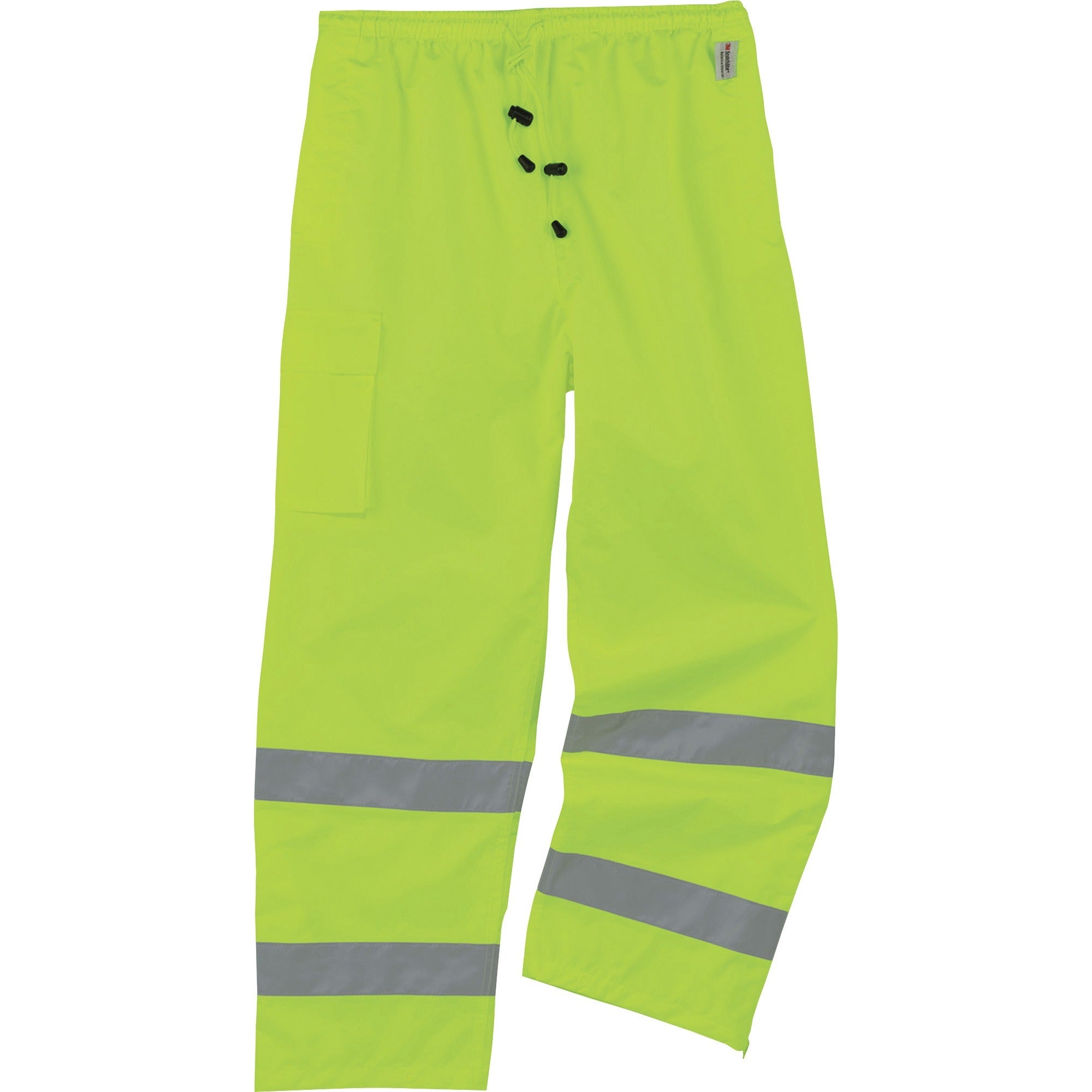 Ergodyne 8915 Class E Rain Pants, 2X-Large, Lime, 300D Oxford Polyester/Polyurethane/Polyester Mesh, 1 Each