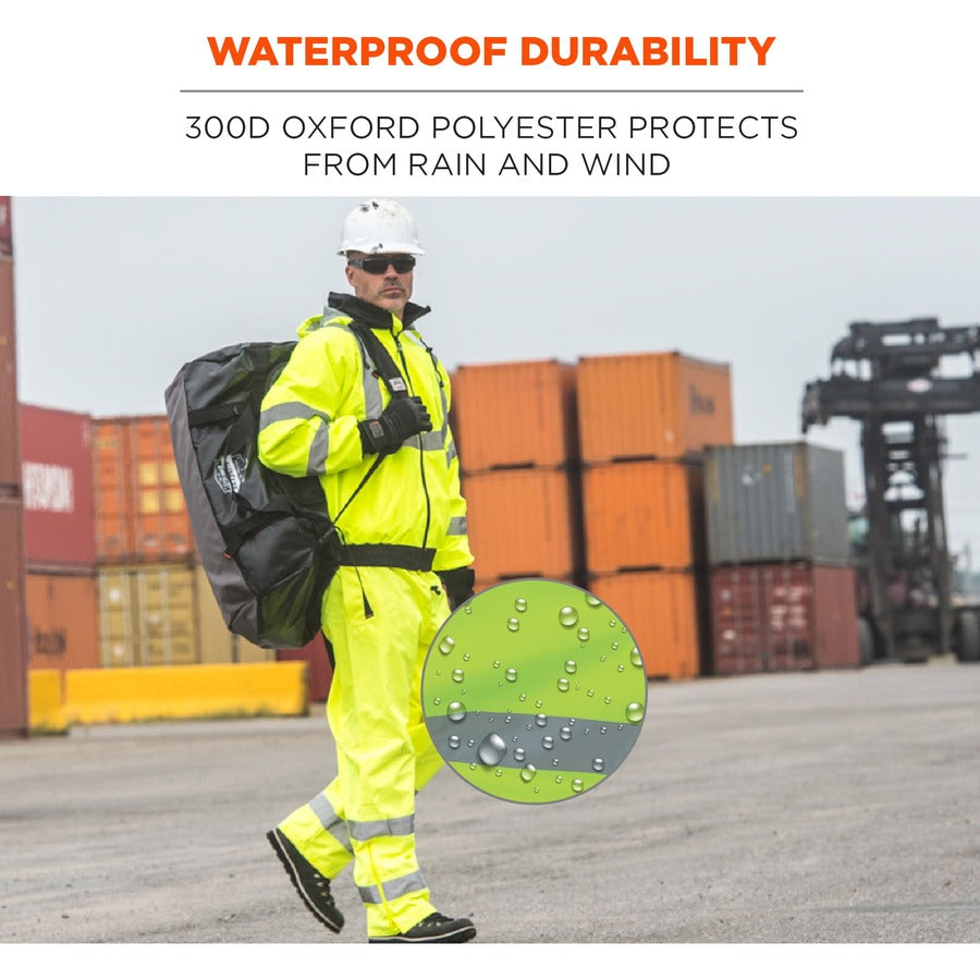 Ergodyne 8915 Class E Rain Pants, 2X-Large, Lime, 300D Oxford Polyester/Polyurethane/Polyester Mesh, 1 Each