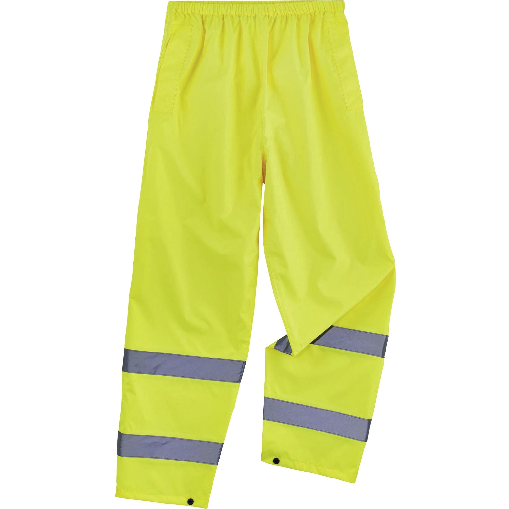 Ergodyne 8916 Lightweight Hi-Vis Rain Pants - Class E - For Rain Protection - 2-Xtra Large Size - Lime - Polyurethane, 150D Oxford Polyester