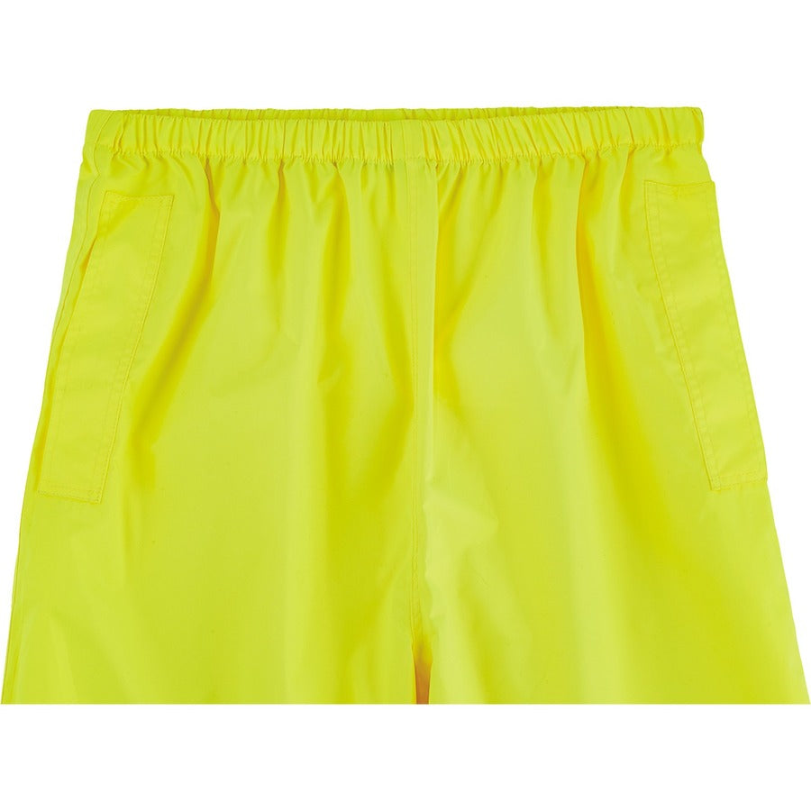 Ergodyne 8916 Lightweight Hi-Vis Rain Pants - Class E - For Rain Protection - 5XL Size - Lime - Polyurethane, 150D Oxford Polyester