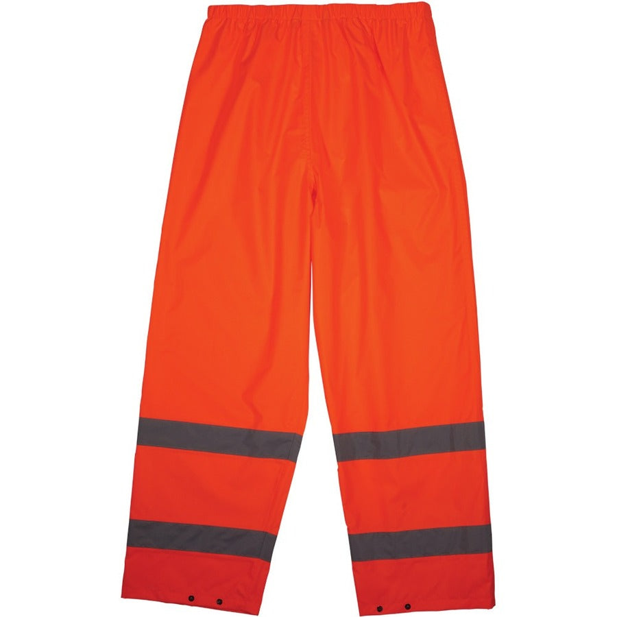 Ergodyne 8916 Lightweight Hi-Vis Rain Pants - Class E - For Rain Protection - 4XL Size - Orange - Polyurethane, 150D Oxford Polyester