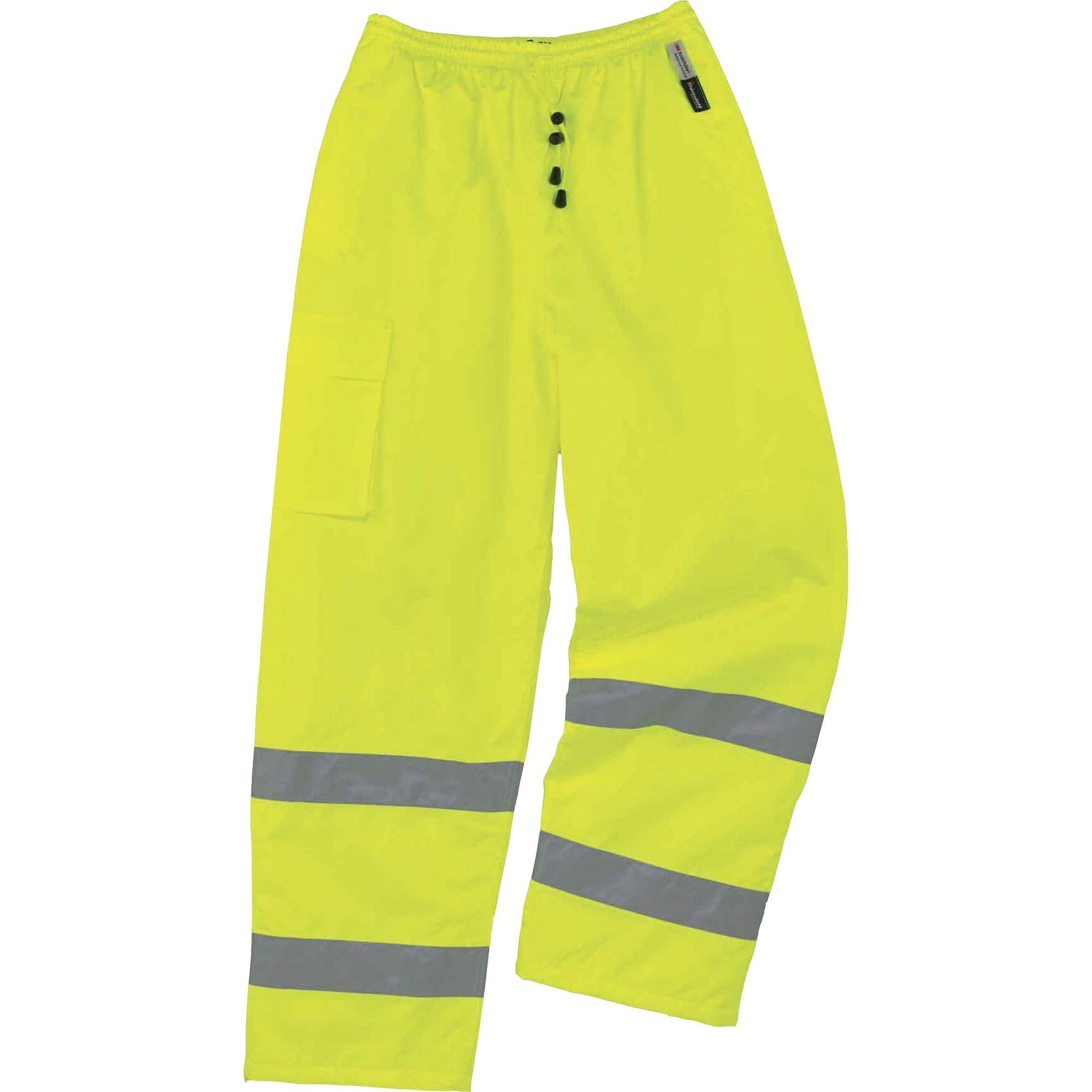 Ergodyne 8925 Class E Thermal Pants - For Weather Protection - Medium (M) Size - Lime - Polyester, Polyurethane, Thinsulate