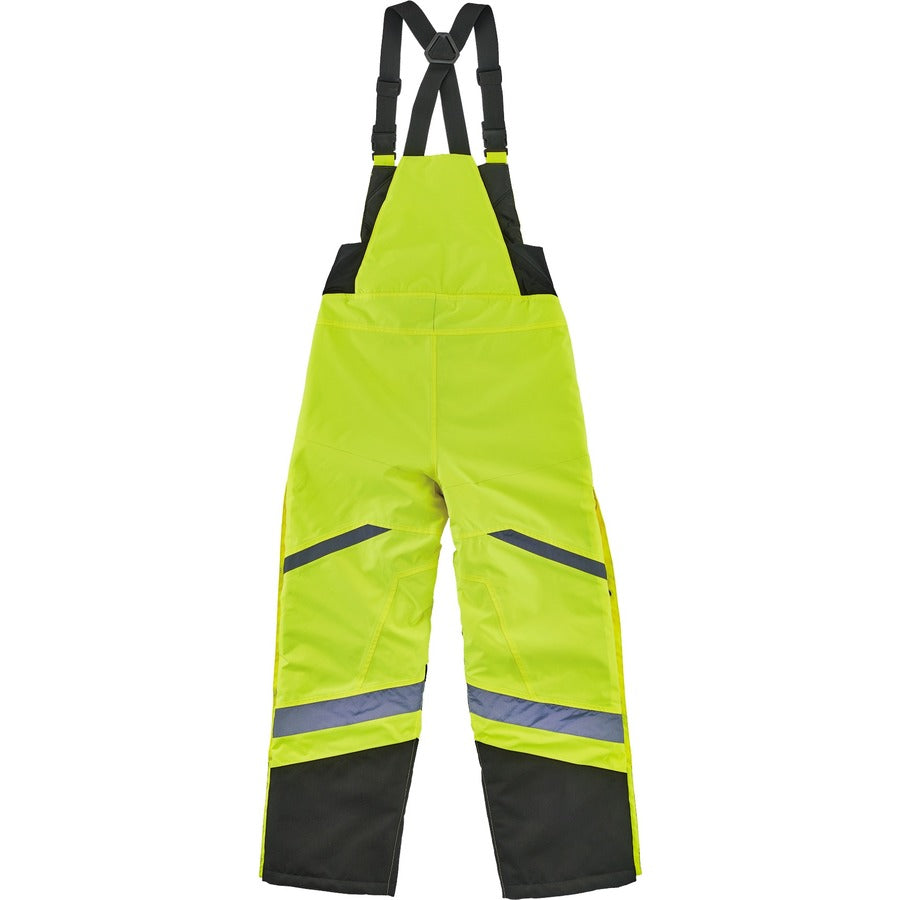 Ergodyne 8928 Class E Insulated Bibs - Bib Overall - Small - Lime - Polyurethane, 300D Oxford Polyester