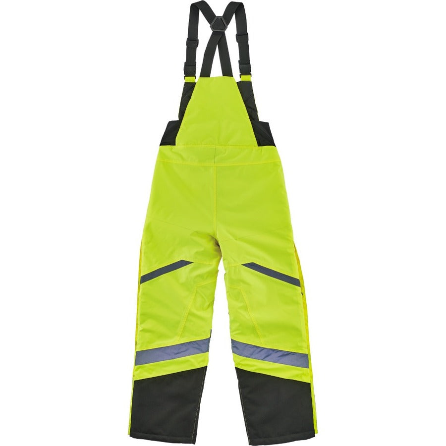 Ergodyne 8928 Class E Insulated Bibs - Bib Overall - Medium - Lime - Polyurethane, 300D Oxford Polyester