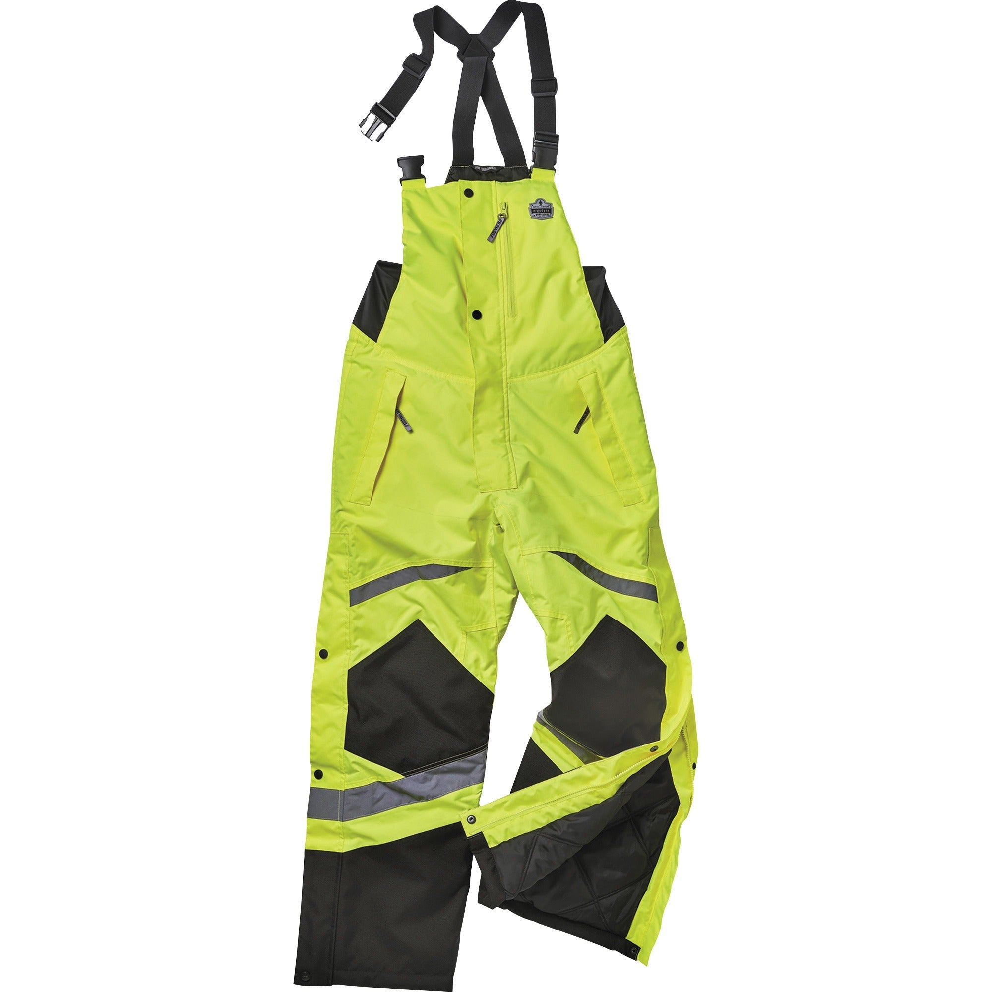 Ergodyne 8928 Class E Insulated Bibs - Bib Overall - 4XL - Lime - Polyurethane, 300D Oxford Polyester