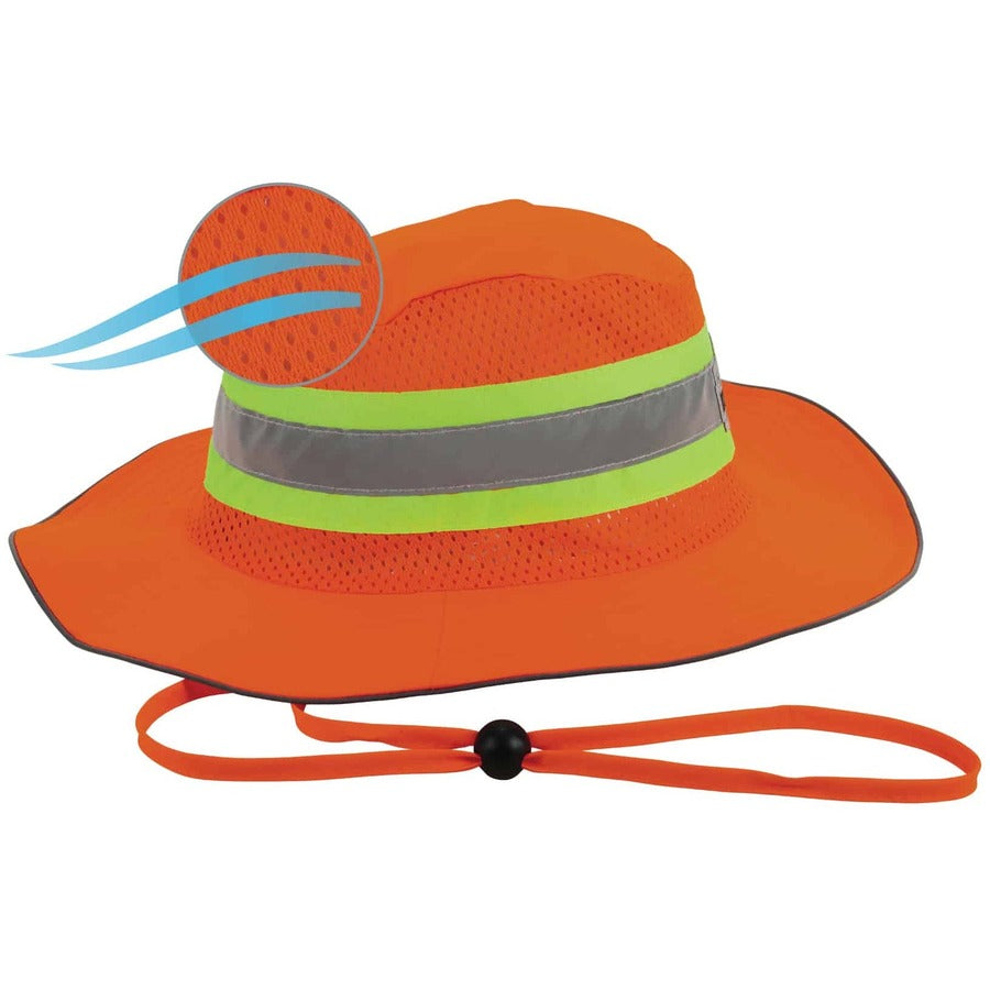 Ergodyne 8935 HI-Vis Ranger Sun Hat - Small (S)/Medium (M) Size - Polyester - Orange