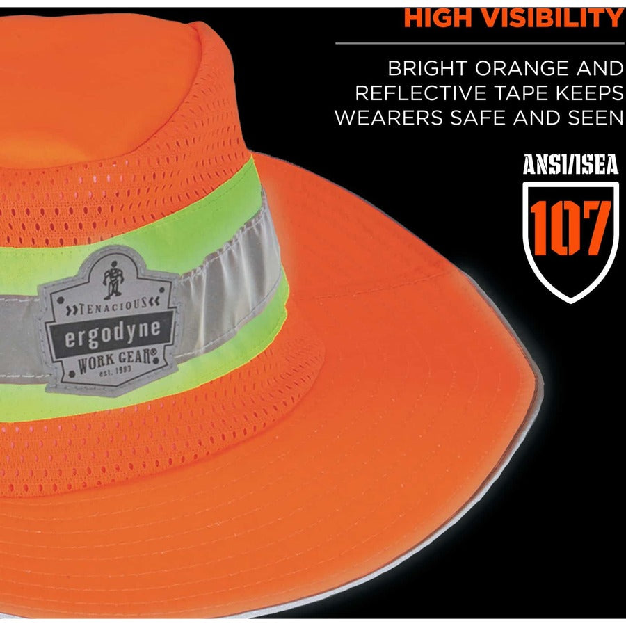 Ergodyne 8935 HI-Vis Ranger Sun Hat - Large (L)/Extra Large (XL) Size - Polyester - Orange