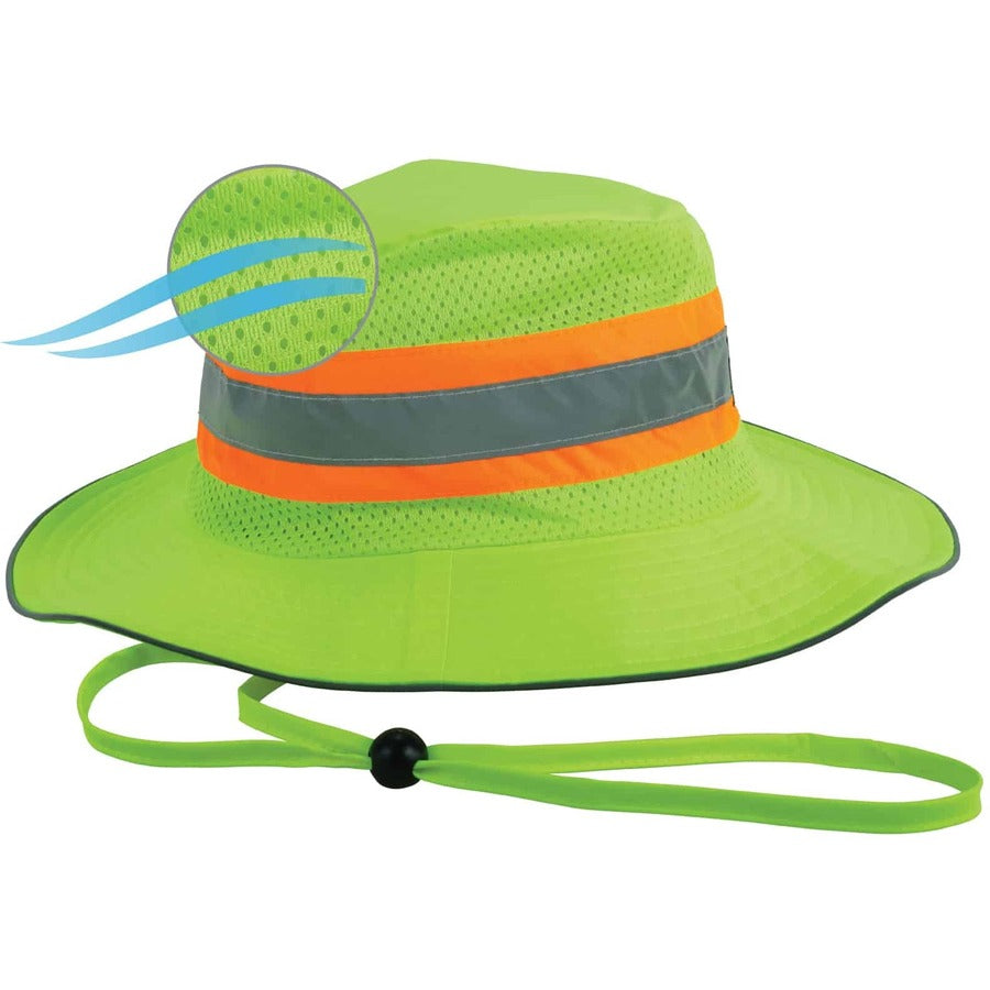 Ergodyne 8935 HI-Vis Ranger Sun Hat - 2XL/3XL Size - Polyester - Lime