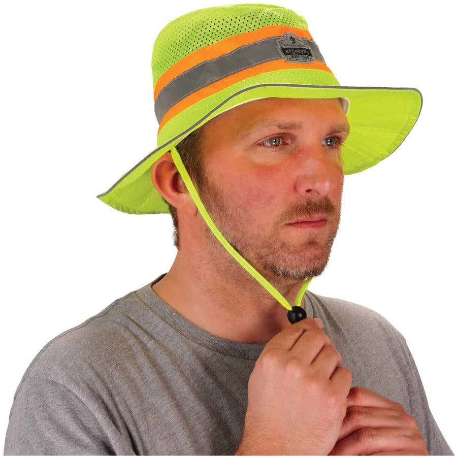 Ergodyne 8935 HI-Vis Ranger Sun Hat - 2XL/3XL Size - Polyester - Lime