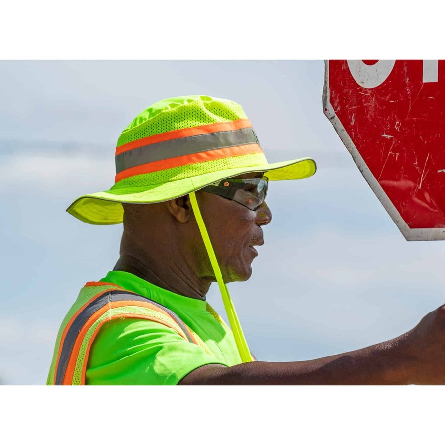 Ergodyne 8935 HI-Vis Ranger Sun Hat - 2XL/3XL Size - Polyester - Lime