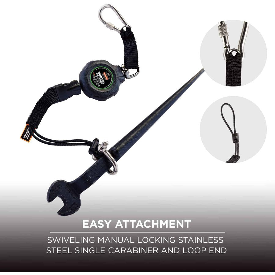 Adjustable - 2 lb Load Capacity - Standard - Clip/Buckle Attachment - 1.5" Height x 12.5" Width x 48" Length - Black - Stainless Steel, Acrylonitrile Butadiene Styrene (ABS) - 1 Each
