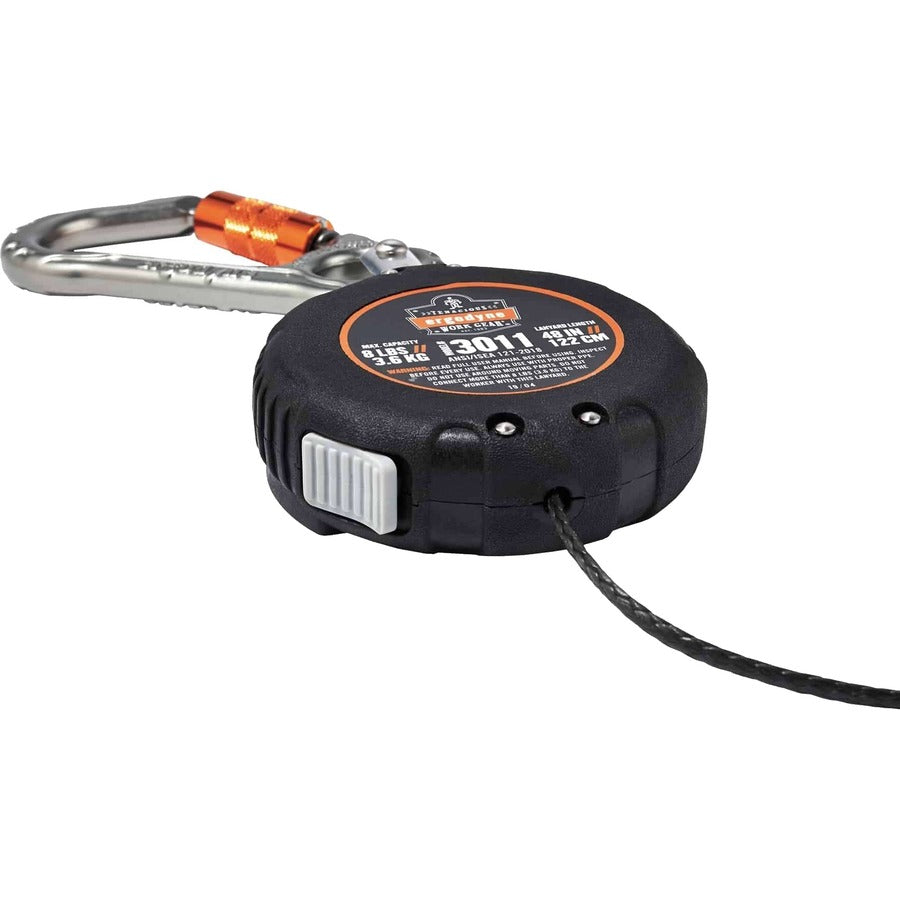 Adjustable - 8 lb Load Capacity - Standard - Carabiner Attachment - 1" Height x 9.3" Width x 48" Length - Black - Aluminum, ABS Plastic - 1 Each