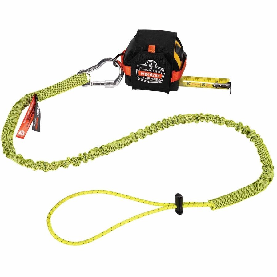 Adjustable - 10 lb Load Capacity - Extended - Carabiner Attachment - 11.3" Height x 1" Width x 54" Length - Lime - Aluminum, Nylon Webbing - 6 / Carton
