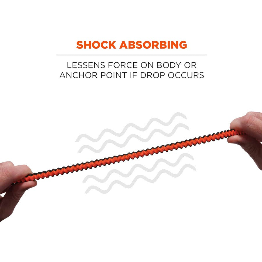 Adjustable - 10 lb Load Capacity - Standard - Carabiner Attachment - 11.3" Height x 1" Width x 48" Length - Orange, Gray - Anodized Aluminum Alloy, Nylon, Polyester Elastic - 6 / Carton