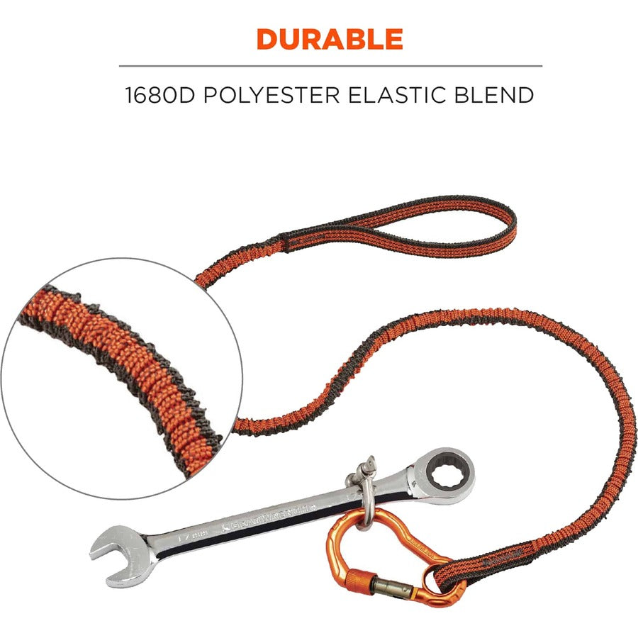 Adjustable - 10 lb Load Capacity - Standard - Carabiner Attachment - 11.3" Height x 1" Width x 48" Length - Orange, Gray - Anodized Aluminum Alloy, Nylon, Polyester Elastic - 6 / Carton