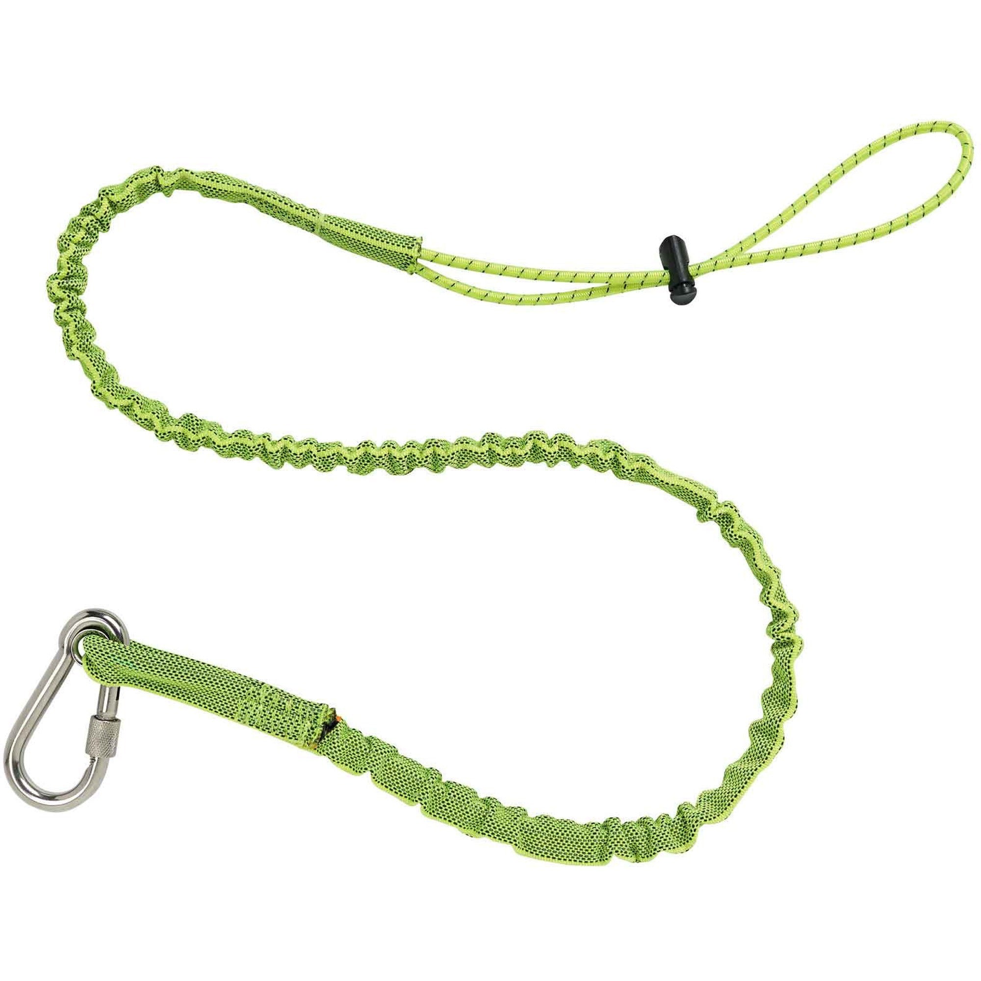 15 lb Load Capacity - Carabiner Attachment - 11.3" Height x 1" Width x 54" Length - Lime - Nylon Webbing, Stainless Steel - 6 / Carton