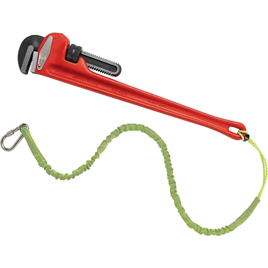 15 lb Load Capacity - Carabiner Attachment - 11.3" Height x 1" Width x 54" Length - Lime - Nylon Webbing, Stainless Steel - 6 / Carton