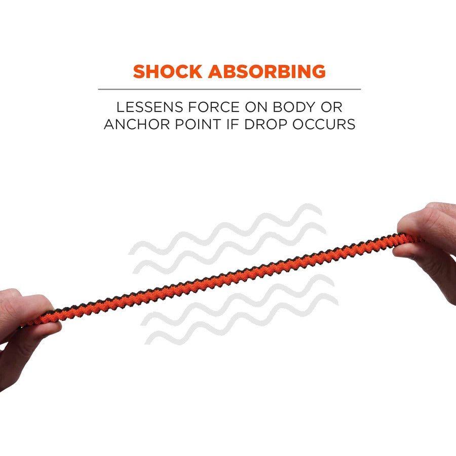 Adjustable - 15 lb Load Capacity - Standard - Carabiner Attachment - 11.3" Height x 1.3" Width x 48" Length - Orange, Gray - Stainless Steel, Polyester Elastic, Nylon - 6 / Carton