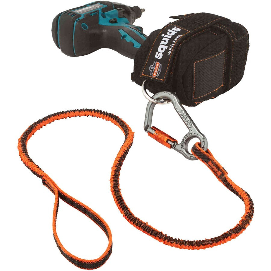 15 lb Load Capacity - Standard - Carabiner Attachment - 11.3" Height x 1.3" Width x 35" Length - Orange, Gray - Polyester, Elastic Webbing, Nylon - 6 / Carton