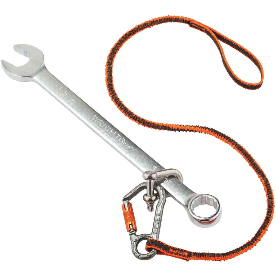 15 lb Load Capacity - Standard - Carabiner Attachment - 11.3" Height x 1.3" Width x 35" Length - Orange, Gray - Polyester, Elastic Webbing, Nylon - 6 / Carton