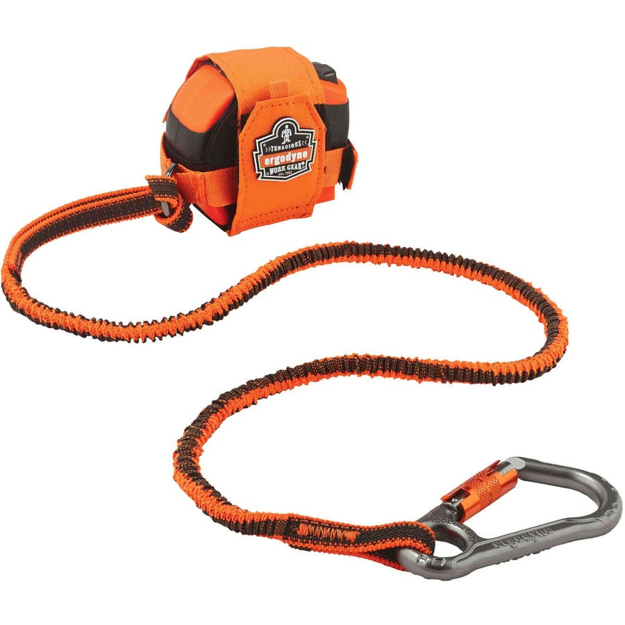 15 lb Load Capacity - Standard - Carabiner Attachment - 11.3" Height x 1.3" Width x 35" Length - Orange, Gray - Polyester, Elastic Webbing, Nylon - 6 / Carton