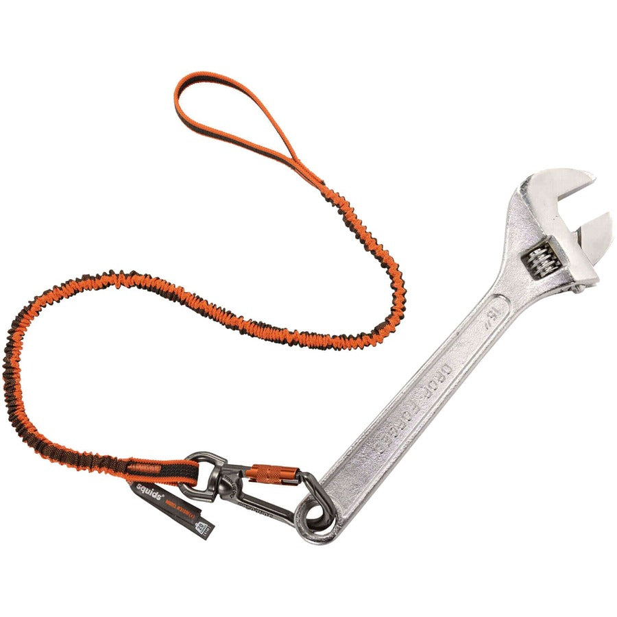 Adjustable - 25 lb Load Capacity - Standard - Carabiner Attachment - 11.3" Height x 1.3" Width x 70" Length - Orange, Gray - Polyester, Elastic Webbing, Nylon, Anodized Aluminum Alloy - 6 / Carton