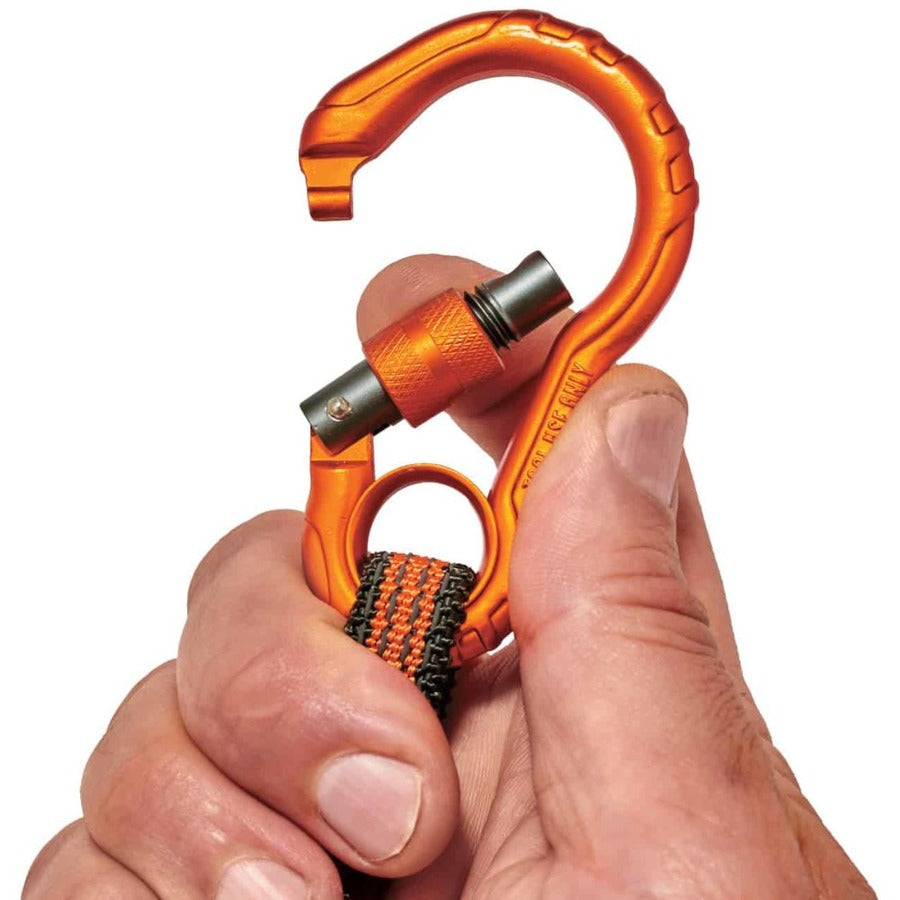 Adjustable - 10 lb Load Capacity - Standard - Carabiner Attachment - 11.3" Height x 1" Width x 48" Length - Orange, Gray - Aluminum, Alloy, Nylon, Elastic Webbing - 6 / Carton