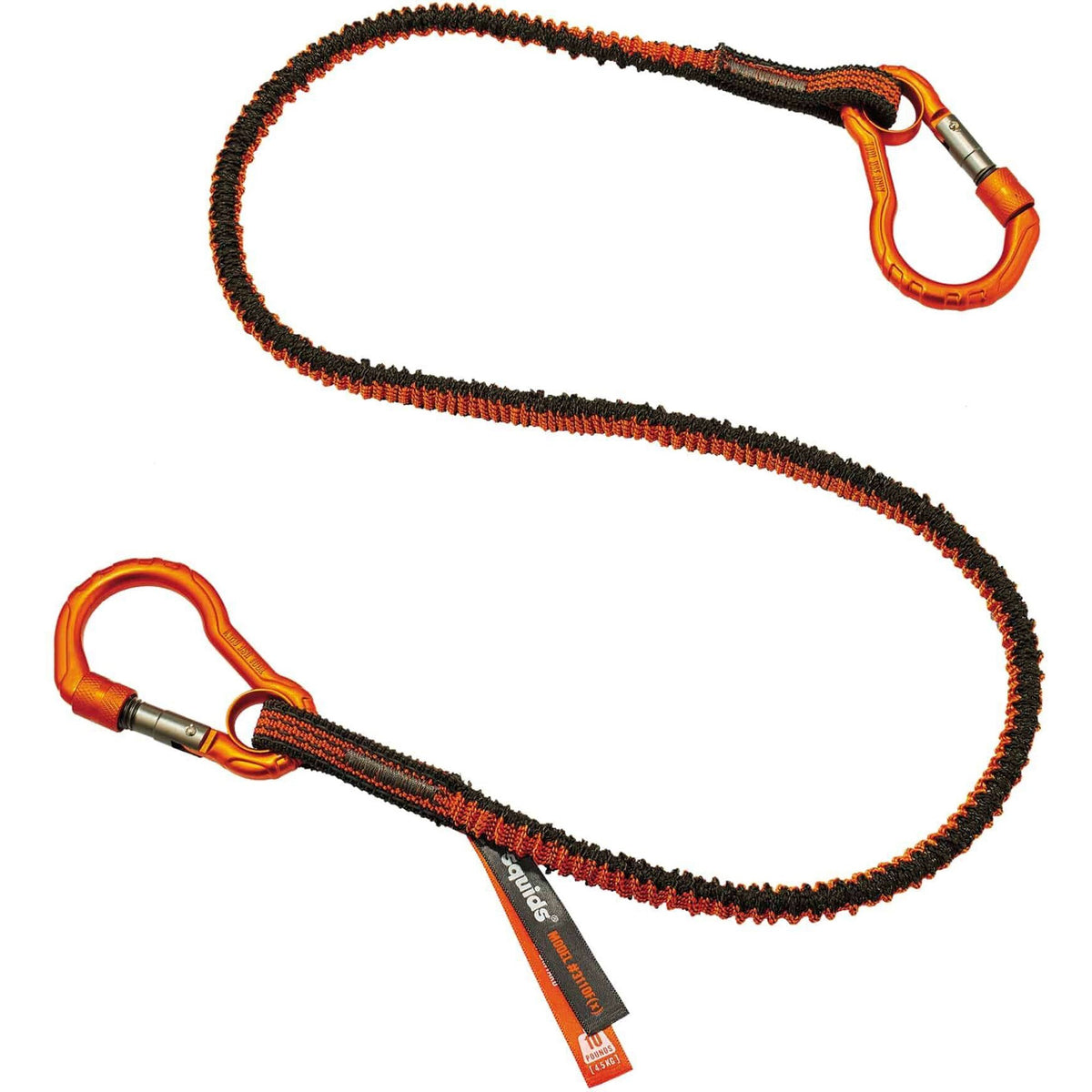 Adjustable - 10 lb Load Capacity - Standard - Carabiner Attachment - 11.3" Height x 1" Width x 48" Length - Orange, Gray - Aluminum, Alloy, Nylon, Elastic Webbing - 6 / Carton
