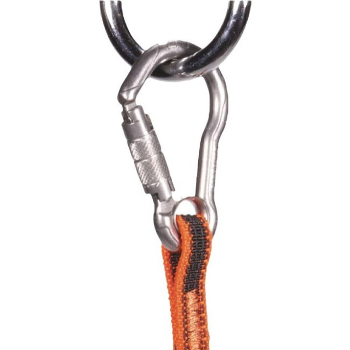 Adjustable - 15 lb Load Capacity - Standard - Carabiner Attachment - 11.3" Height x 1" Width x 4" Length - Orange, Gray - Elastic Webbing, Stainless Steel - 6 / Carton
