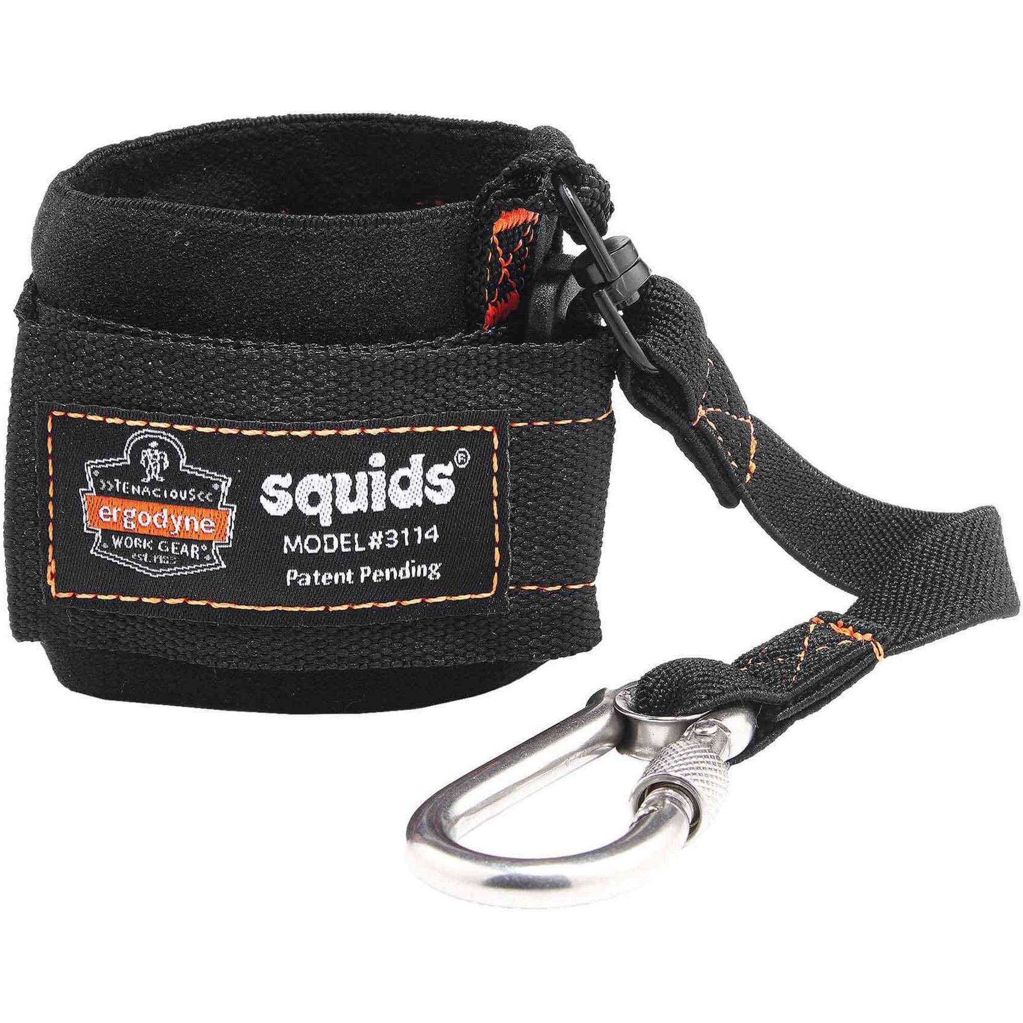 3 lb Load Capacity - Carabiner Attachment - 8.8" Height x 1" Width x 4" Length - Black - Elastic, Stainless Steel - 6 / Carton